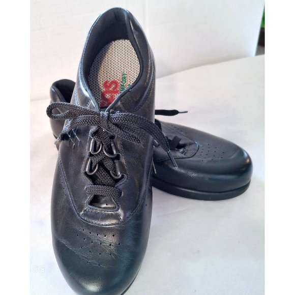 SAS Womens Black Leather Comfort Shoes US Size 9 1/2 5G Orthopedic Support - Picture 2 of 9